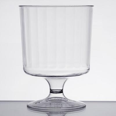 Plastic Glasses - Clear Pedestal Wine Glasses