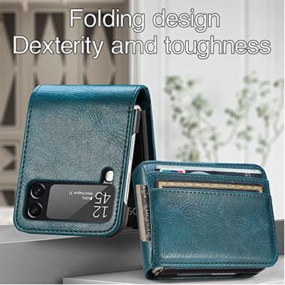 Phone flip case, card slot, cash pocket Case Compatible with Samsung Galaxy  Z Flip3,Galaxy Z Flip 3 5G Case Ultra-Thin Leather Shockproof Protection  case,PC+PU Leather Flip Case Fashion Protective Cas : 