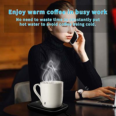 Misby Mug Warmer & Coffee Mug, Coffee Cup Warmer for Desk Auto On/Off  Gravity-Induction Mug Warmer for Office Desk Use, Coffee Warmer Plate Keeps
