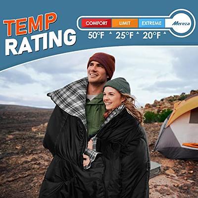 MEREZA Double Sleeping Bag for Adults Mens with Pillow, XL Queen Size Two  Person Sleeping Bag for All Season Camping Hiking Backpacking 2 Person