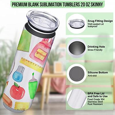 8 Pack 20oz Sublimation Tumbler Set Triple-Insulated Stainless