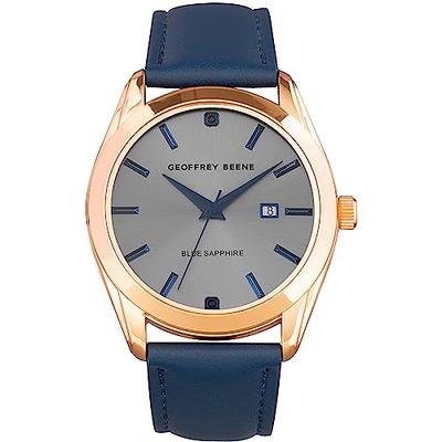 Buy Geoffrey Beene Mens Watch Leather Band Quartz Movement Stainless Steel  Caseback with Chronograph Elegant Gift for Men Wrist Watches for Men Reloj  para Hombre, Grey at Amazon.in