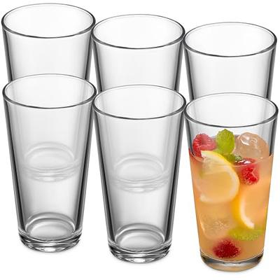 Glaver's Drinking Glasses Set of 6 Highball Glass Cups 15.7 Oz