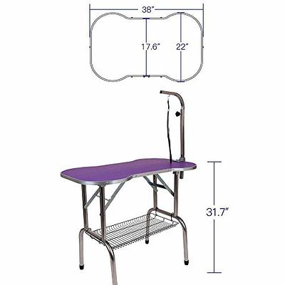 HQSLC Dog Breeding Stand,Stainless Steel Dog Grooming Stand with Collar Adjustable Height and Length ,Pet Bath Fixed Bracket (L)