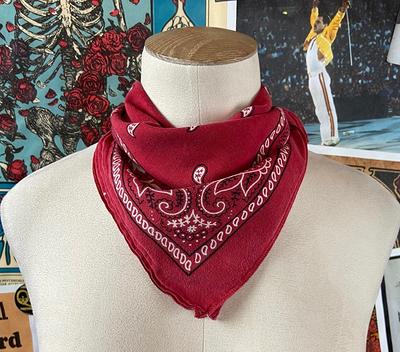 Vintage Crafted With Pride Red Bandana Handkerchief Cotton RN 13962 USA