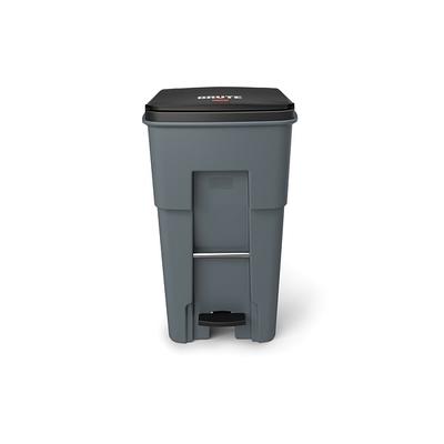 Rubbermaid 28 gal. LLDPE Square Trash Can, Gray FG352600GRAY