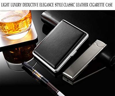 tlhaoa Cigarette Case Stylish Leather Surface Metal Box for 20 Cigarettes Cigarette  Box for Men and Women Ideal Gift for Smoker 2 Boxes 84mm Regular Size(Black  + Brown) - Yahoo Shopping