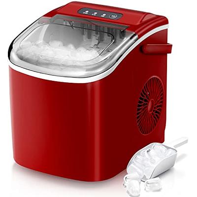Ice Maker Countertop 9 ice Cubes Ready in 6 Mins with Handle, Portable Ice  Machine with