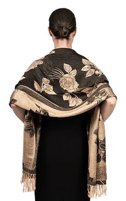 pashmina, Accessories, Pashmina Cashmere Silk Scarf Wrap Gold Tan Paisley  Woven Winter Colours Soft