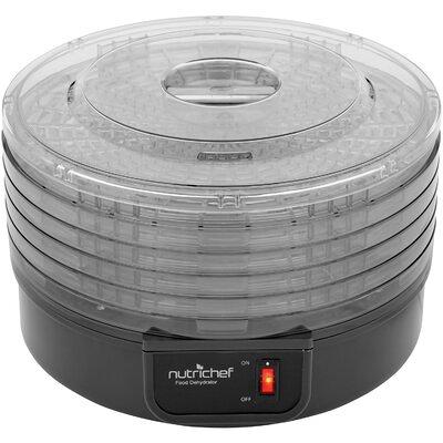 NutriChef 10-Tray Black Food Dehydrator with Stainless Steel Trays