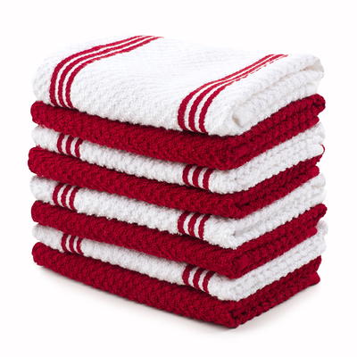  KitchenAid Albany Kitchen Towel 4-Pack Set,Cotton, Passion  Red/White, 16x26 : Home & Kitchen