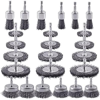 10pc Drill Wheel & Cup Brush Set 1/4 Hex Shank Quick Change Nylon