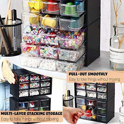 BeadNKnot Clear Plastic Organizer Box Pack of 4 | for Lego Storage Containers with 36 Grid Compartments | Organizer and Storage with Removable