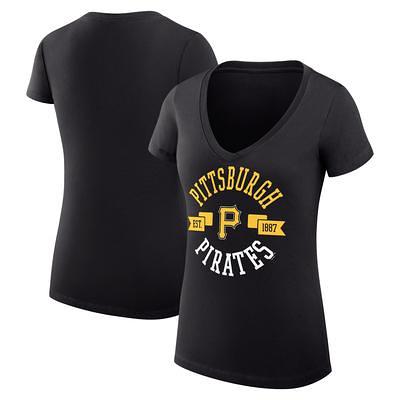 Women's G-III 4Her by Carl Banks White Pittsburgh Pirates City Graphic V-Neck Fitted T-Shirt Size: Small