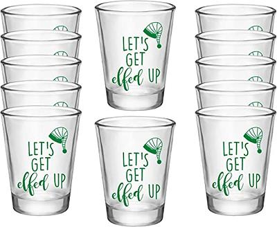 Let's Get Elfed Up - Green Christmas Shot Glasses - Set of 12