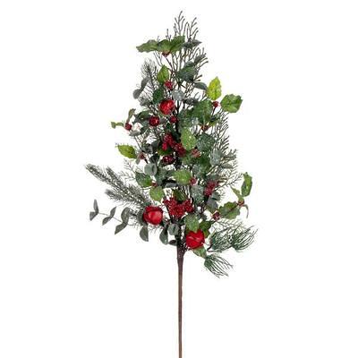 Vickerman 695395 - 29 Grn Holly/Pine Red Jingle Bell Spray