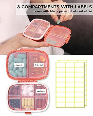 MEACOLIA 3 Pack 8 Compartments Travel Pill Organizer, Daily Pill Case Small  Pill Box for Pocket Purse, Portable Pill Container Medicine Vitamin