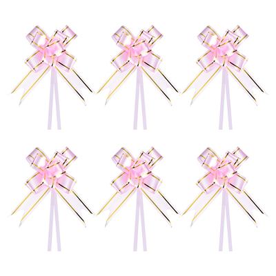 100Pcs 3.3inch Pull Bows Gift Wrapping Pull Bow Gold Thread Style