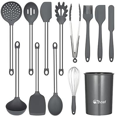 KitchenAid 4-Piece Plastic Kitchen Utensil Set Includes Spoon, Turner, Pasta Fork, and Spatula