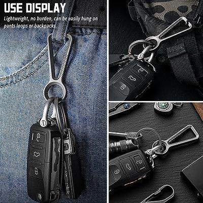 TISUR Belt Key Clip,Titanium Carabiner Key Chain Ring Holder for Belt,  Quick Release Detachable Keychain Clip