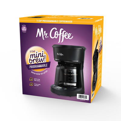 Mr. Coffee 5-Cup Programmable Coffee Maker, 25 oz. Mini Brew, Black - Yahoo  Shopping