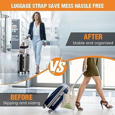 Ajmyonsp 2Pack Add A Bag Luggage Strap Adjustable Suitcase Belt Travel Attachment Travel Accessories for Connect Your 3 Luggages, Black