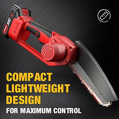 LETTON 8 inch & 6 inch Mini Chainsaw Cordless, 21V Electric Hand Chainsaw  Battery Powered, Small Portable Hand Held Cordless Chain Saw Kit for Wood