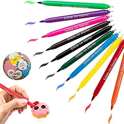 Edible Markers, Edible Markers for Cookies Food Coloring Pens, Food  Decorating Pens, Fine and Thick Tip Food Grade Gourmet Writers for DIY  Fondant