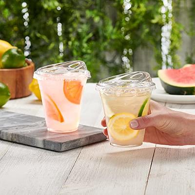 Comfy Package [50 Sets] 12 oz. Crystal Clear Plastic Cups With Strawless  Sip-Lids - Yahoo Shopping