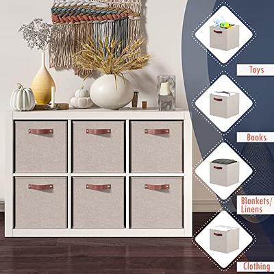 Ornavo Home 6-Pack Foldable Storage Box Bins Linen Fabric Shelf