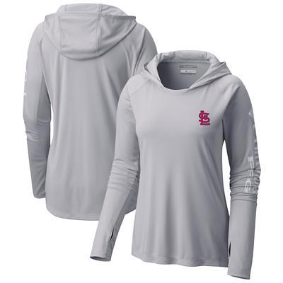 Women's Columbia Gray St. Louis Cardinals Tidal Long Sleeve Hoodie