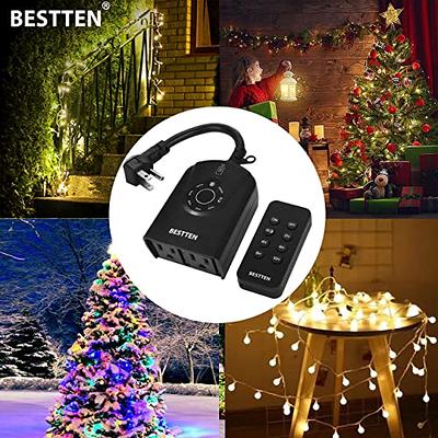 Minoston Outdoor Timer Outlet with Photocell Light Sensor, Remote Control  Dusk to Dawn Timer Waterproof, 2/4/6/8 Hours, 2 Grounded Electrical Outlets  for Outdoor Christmas Garden, ETL Listed(MP42T) - Yahoo Shopping