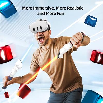 AMVR Upgraded Controller Grips Cover Compatible with Meta/Oculus Quest 3  Accessories, with Battery Opening Cover and Knuckle Straps Protector(Not  for