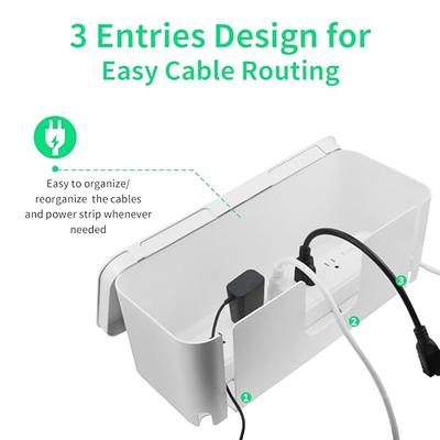 Desk York Cable Management Box Large - Cord Organizer Box to Hide Power  Strips - Surge Protector Cable