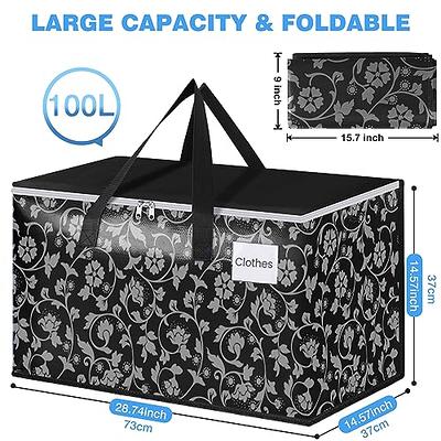 Moving Boxes Heavy Duty Moving Bags with Strong Zippers and Handles  Collapsible Moving Supplies, Storage Totes for Packing & Moving Storing  93L