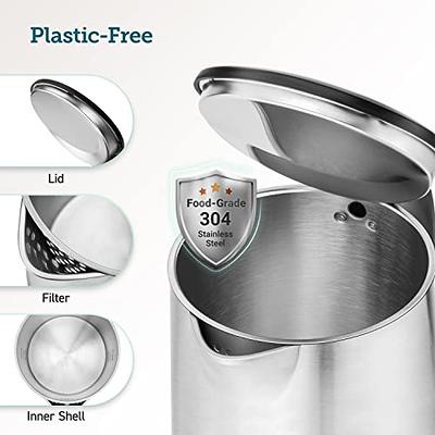 Double Wall Stainless Steel Electric Water Kettles Tea Coffee Pot 1500W  1.8L US