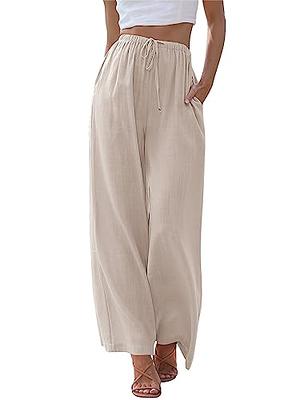 VEKDONE Cheap Stuff Under 1 Dollar Linen Pants for Women Plus Size Summer  2023 Casual Baggy Long Pant Wide Leg Fashion Gypsy Palazzo Pants With  Pocket 