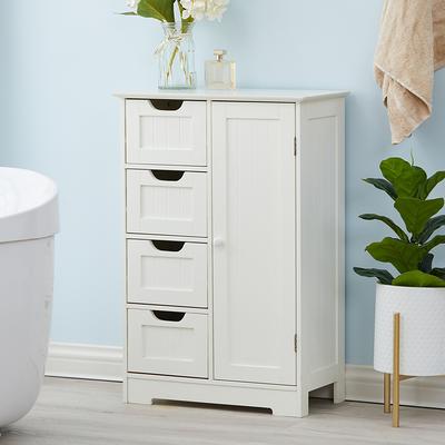 23.62 in. W x 11.8 in. D x 39.57 in. H White Bathroom Standing