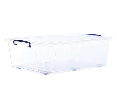 Project Source Small 3.75-Gallons (15-Quart) Clear Base with White Lid Tote  with Latching Lid