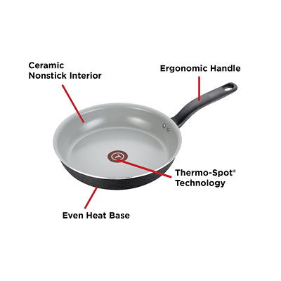 T-fal Initiatives Ceramic Cookware, Fry Pan, 12 inch, Black 