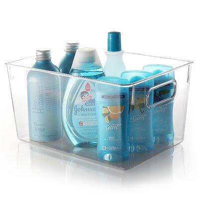 Stackable Plastic with Handles Bathroom Storage Container