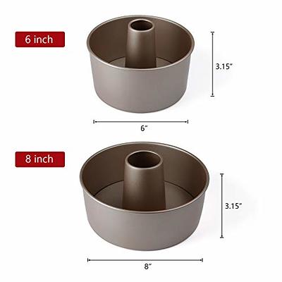 Cake Baking Mold 6/8inch Non-Stick Pound Cake Pans with Removable Base  Heavy Duty Carbon