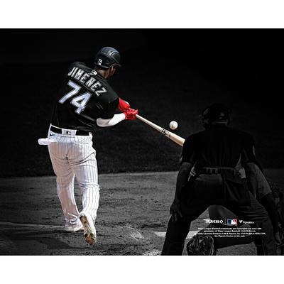 Eloy Jimenez Chicago White Sox Unsigned Hitting in Black Jersey