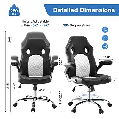 JHK 3-9-7 Gaming Office Desk Chair, White+Black - Yahoo Shopping