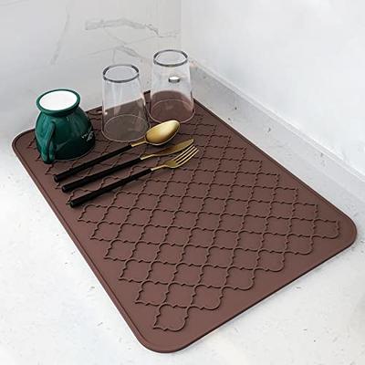 AMOAMI-Dish Drying Mats for Kitchen Counter-Silicone Dish Drying Mat-Kitchen  Dish Drying Pad Heat Resistant Mat-Kitchen Gadgets Kitchen Accessories  Kitchen Small Appliances (12 x 16, BROWN) - Yahoo Shopping