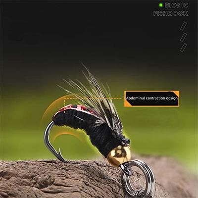 JIYAN Fly Fishing Flies Kit, 5Pcs Handmade Fly Fishing Gear with