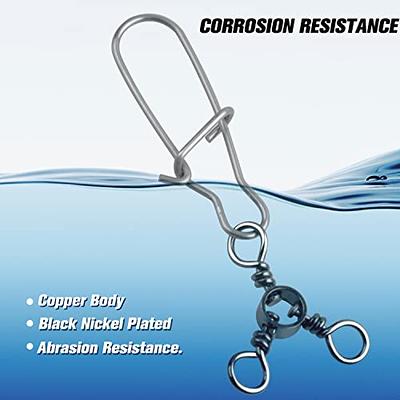 SILANON Fishing 3 Way Swivel Snaps Stainless Steel Cross Line Duo Lock Snap Swivels  Saltwater Barrel Triple Swivels Fishing Tackle Connector for Catfish  Trolling Surf Rig 26-83LB - Yahoo Shopping