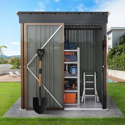 Jaxpety 7-ft x 4-ft Galvanized Steel Storage Shed in Green | HG61S0647