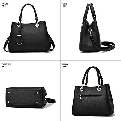  HESHE Shoulder Bags Leather Purses for Women Tote Top Handle  Bags Designer Ladies Handbags Satchel Purse Crossbody Bag(Black) :  Clothing, Shoes & Jewelry