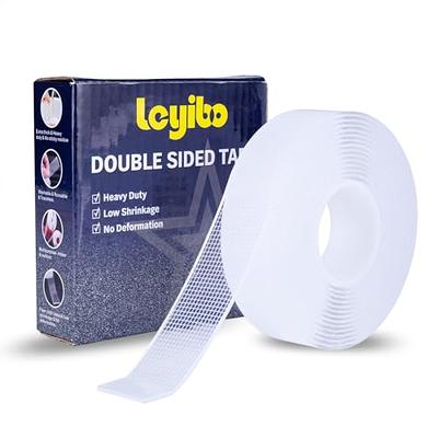 MILEQEE Double Sided Tape Heavy Duty,2in x 66FT(20m),Universal  High Tack, Sticky Resistente Clear Tape,Easy Use Transparent Tape，Strong  Wall Adhesive with Fiberglass Mesh : Office Products